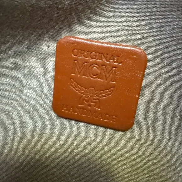 MCM Dome Satchel Shoulder Bag Monogram Vintage XL Authentic Double Zip - Picture 11 of 16